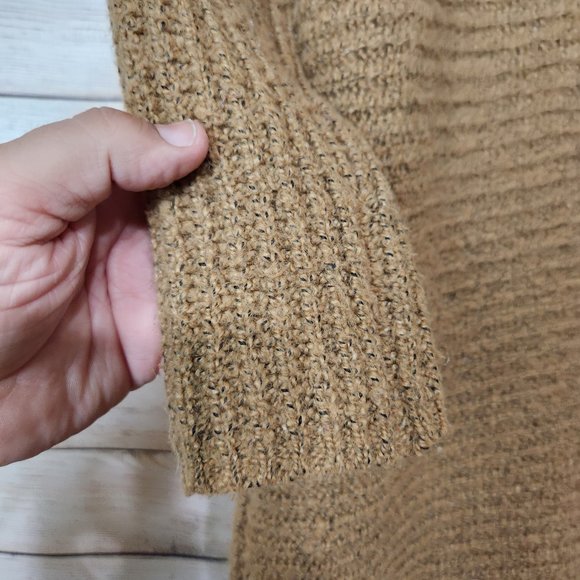 Anthropologie Kimchi Blue Camel Brown Knit Chunky Hooded Cardigan Women's XS - Picture 15 of 16